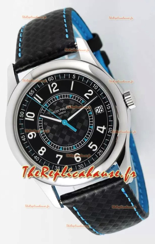 Patek Philippe Calatrava 6007 Cadran noir Aiguilles bleues Boîtier acier 904L Montre réplique 1:1 