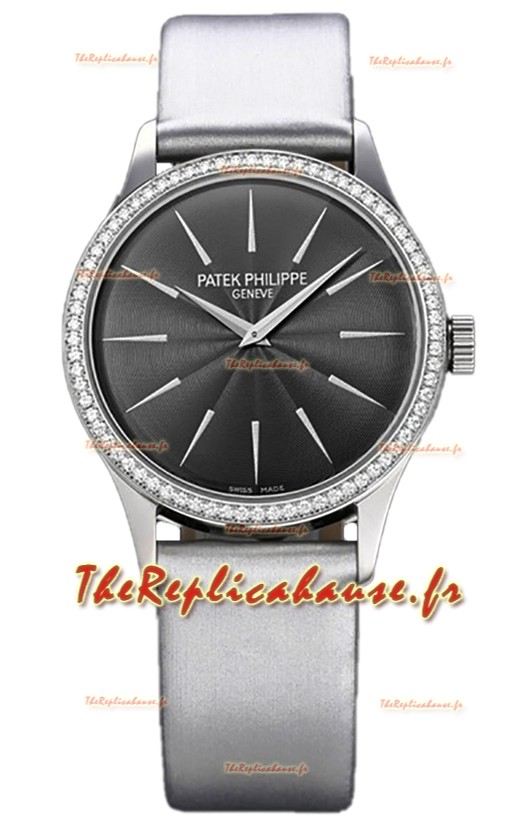 Patek Philippe Calatrava 4997 Ladies Cadran en acier gris avec mouvement automatique suisse 