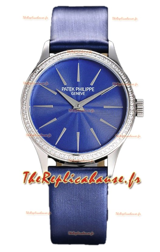 Patek Philippe Calatrava 4997 Ladies Cadran en acier bleu avec mouvement automatique suisse 