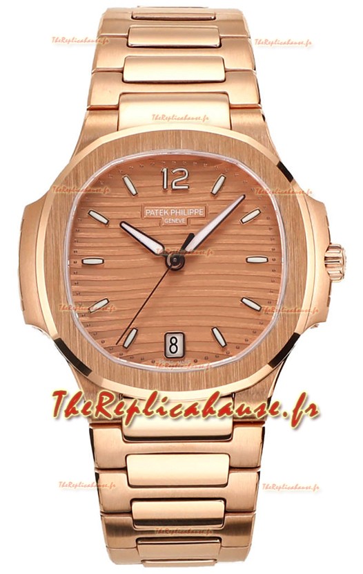 Patek Philippe Nautilus 7118R 35MM 1:1 Boîtier et cadran or rose ontre réplique 1:1 