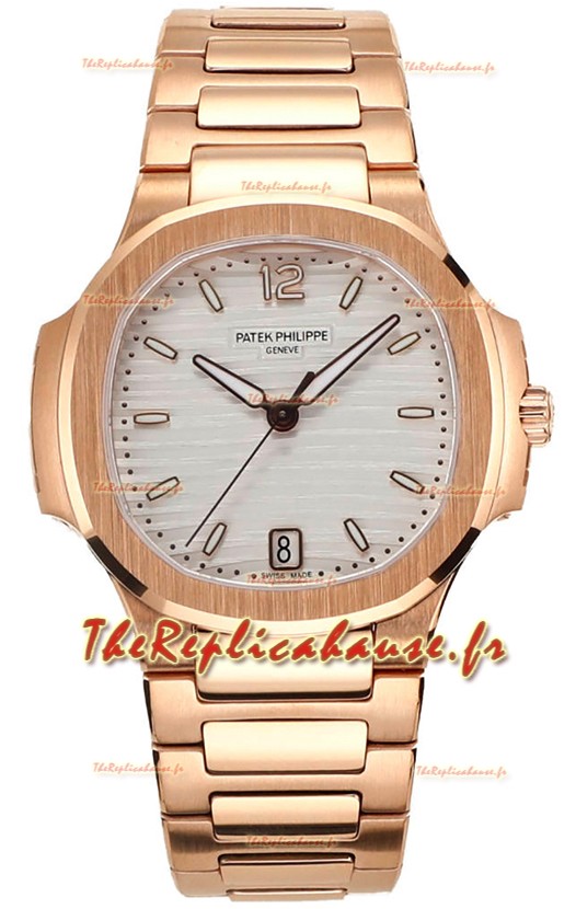 Patek Philippe Nautilus 7118R 35MM 1:1 Boîtier et cadran or rose blanc Montre réplique 1:1 