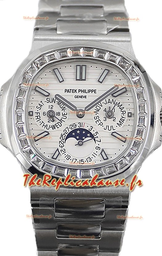Patek Philippe Nautilus 5740 Calendrier Perpétuel Acier inoxydable Cadran Blanc Réplique Montre Suisse 