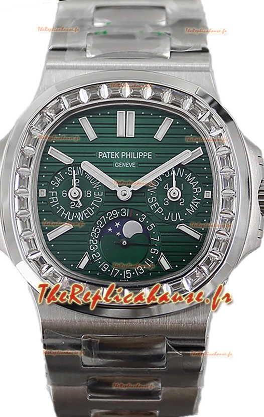 Patek Philippe Nautilus 5740 Quantième Perpétuel Acier Cadran Vert Montre réplique suisse 