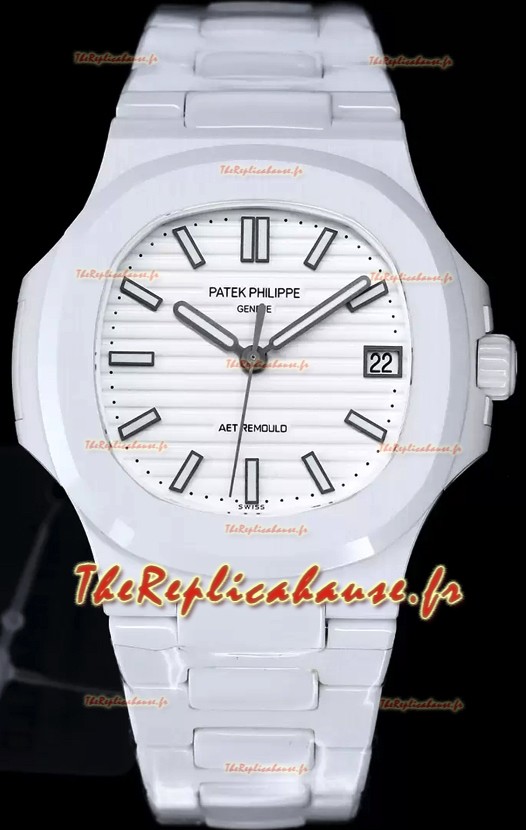 Patek Philippe Nautilus 5711 AET Rémoulé Céramique Blanche Edition Cadran Blanc Réplique Montre Suisse