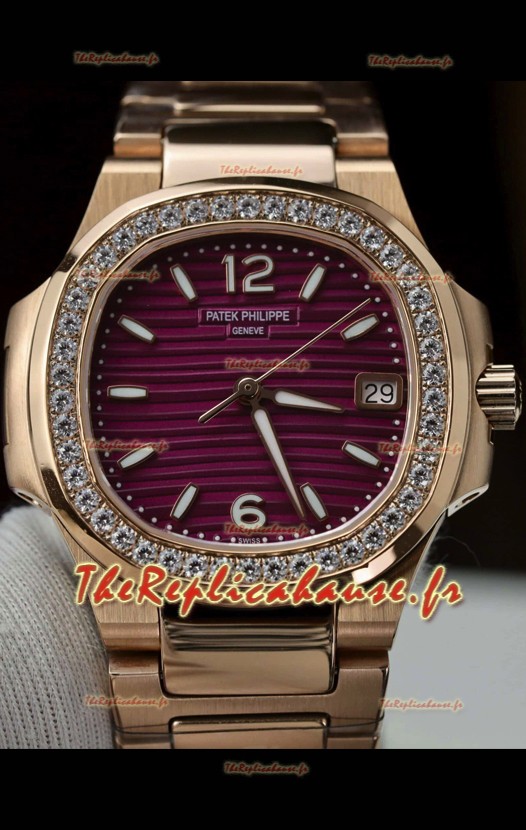 Patek Philippe Nautilus 7010/1R-013 Or Rose 32MM Quartz Suisse Réplique miroir 1:1