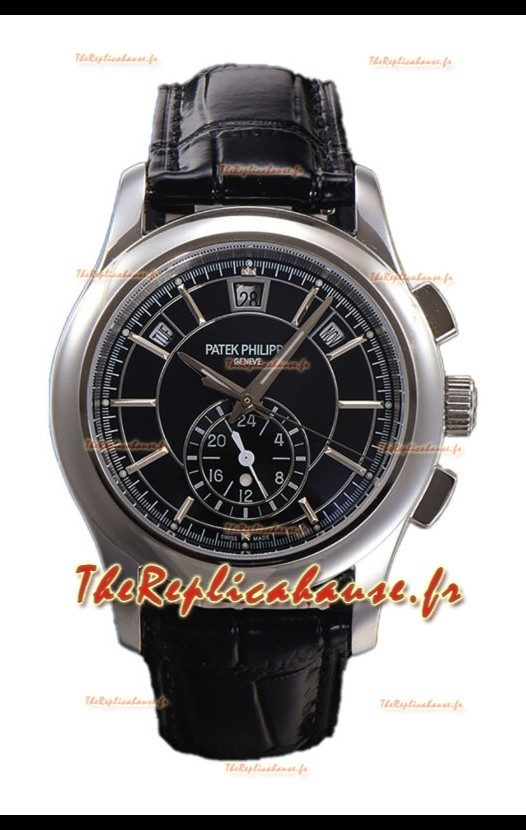 Patek Philippe 5205 Complications Moonphase Cadran noir Montre 1:1 miroir Réplique Suisse
