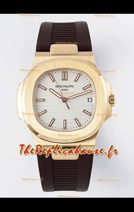 Patek Philippe Nautilus 5711/1R-001 Réplique 1:1 en Acier 904L Cadran Or Rose Blanc