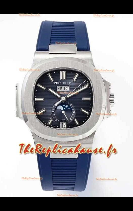 Patek Philippe Nautilus 5726A Montre suisse 1:1 Cadran bleu Bracelet caoutchouc 