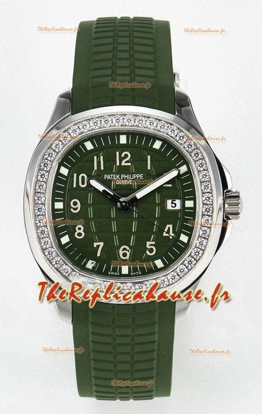 Réplique de montre Patek Philippe Aquanaut 5267 avec cadran vert et mouvement à quartz suisse 