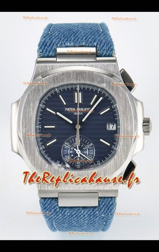 Patek Philippe Nautilus 5980/60G-001 Cadran bleu Bracelet en tissu