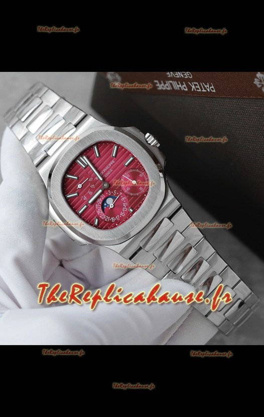 Patek Philippe Nautilus 5740 Calendrier perpétuel Acier inoxydable Cadran rose Réplique de Montre suisse