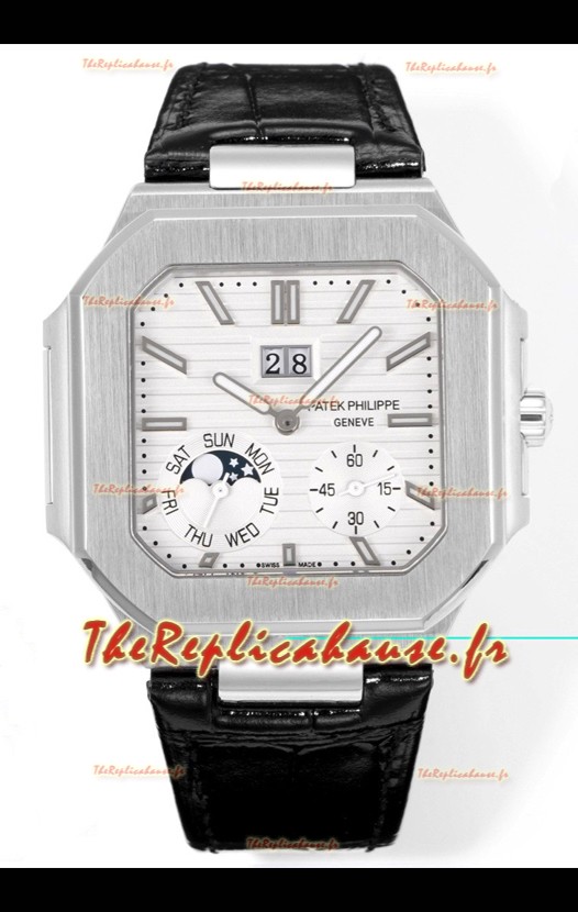 Montre suisse Patek Philippe Cubitus 5822 avec boîtier en acier 904L et cadran blanc