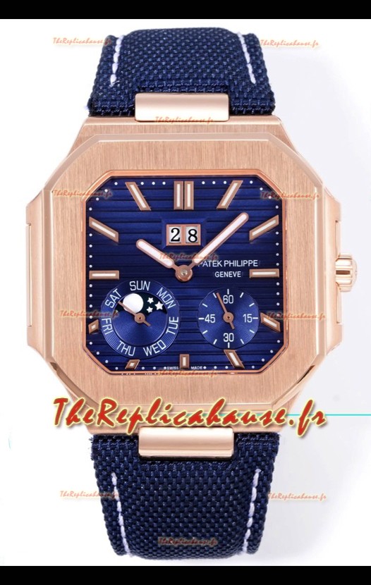 Patek Philippe Cubitus 5822 Boîtier en or rose Cadran bleu Réplique suisse