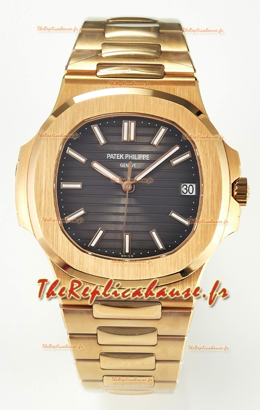 Patek Philippe Super Clone Nautilus 5711/1R-001 en Or Rose Cadran Gris