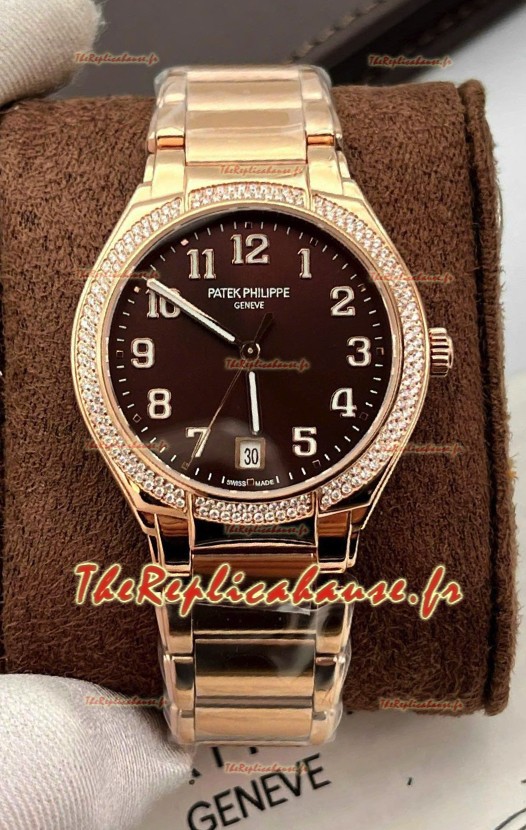 Patek Philippe Twenty-4 Cadran vert Boîtier or rose Réplique montre 1:1 36MM