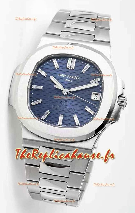 Montre Patek Philippe Nautilus 5711 50th anniversaire Edition 1:1 en acier 904L avec cadran bleu