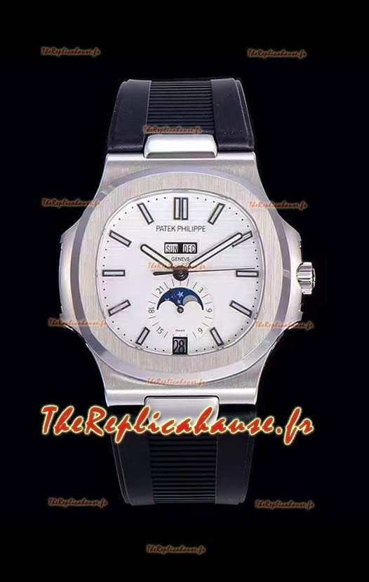 Montre Patek Philippe Nautilus 5726A 1:1 Montre Suisse cadran blanc bracelet en caoutchouc 