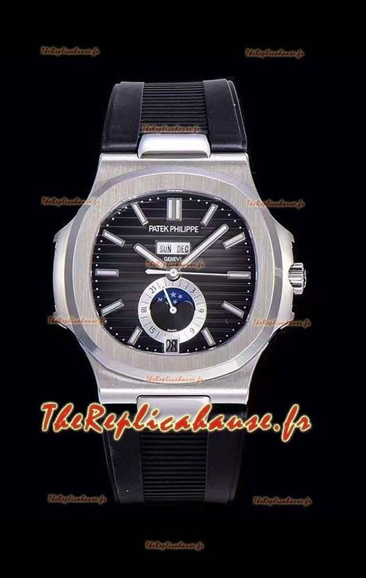 Montre Patek Philippe Nautilus 5726A 1:1 Montre Suisse cadran noir bracelet caoutchouc 