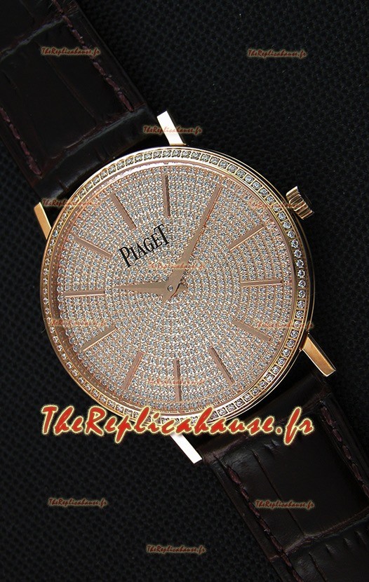 Montre Piaget Altiplano G0A36128 Suisse à Quartz avec Cadran diamant pavé Boîtier Rose Or Réplique