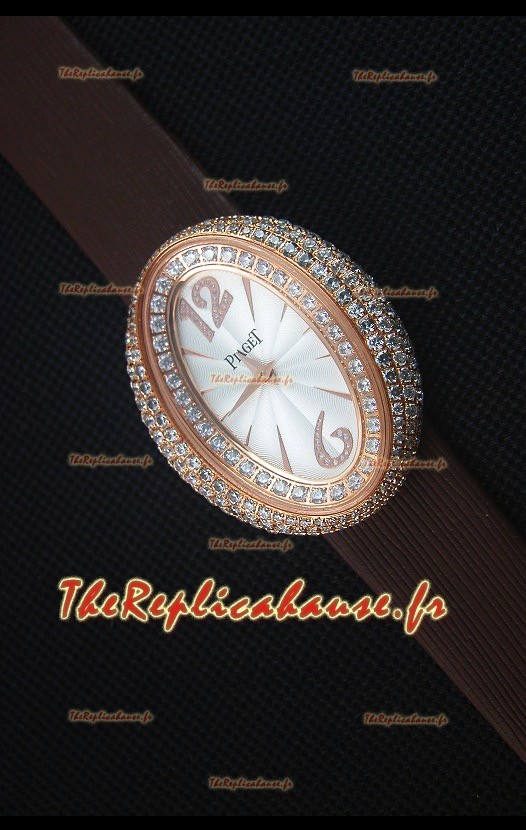 Piaget Limelight Magic Hour Montre à Quartz Suisse, Or Rose avec Sangle Brune