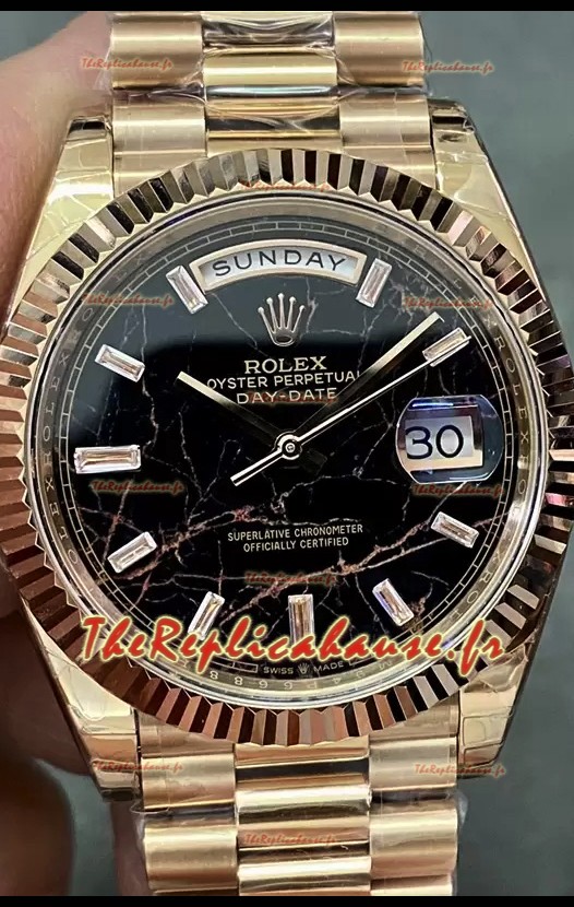 Rolex Day Date Presidential Montre en or rose 18 carats 40 mm - Cadran Eisenkiesel Miroir 1:1
