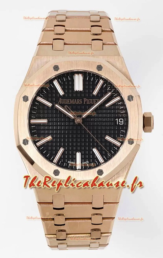 Audemars Piguet Royal Oak 15510 50ème anniversaire 41MM Black Dial Rose Gold 41MM Réplique Miroir 1:1 
