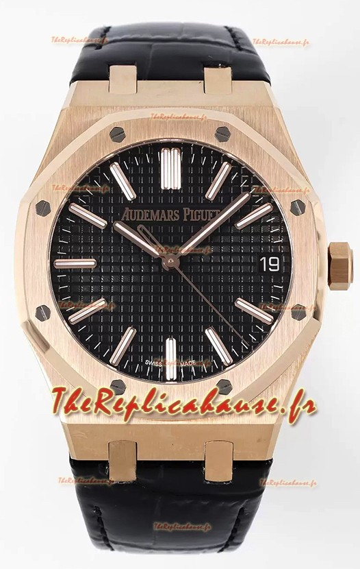 Audemars Piguet Royal Oak 15510 50e Anniversaire 41MM Cadran Noir Or Rose 41MM Réplique Miroir 1:1
