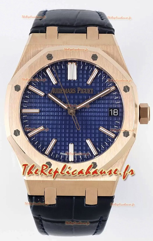 Audemars Piguet Royal Oak 15510 50ème anniversaire 41MM Cadran Bleu Or Rose 41MM Réplique Miroir 1:1