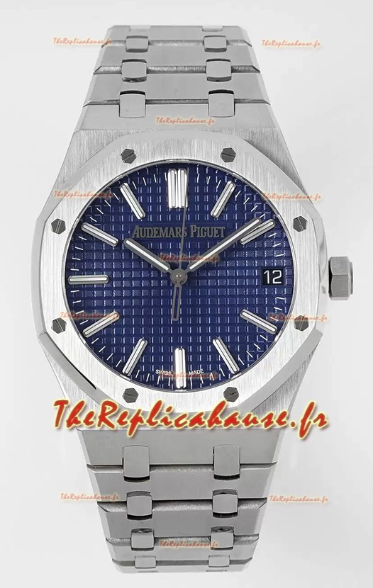 Audemars Piguet Royal Oak 15510 41MM 50ème anniversaire Blue Dial 904L en acier Réplique Miroir 1:1