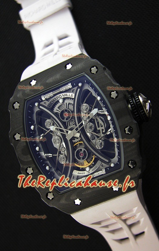 Richard Mille RM53-01 Pablo Mac Donough Boîtier Carbone Noir Montre Réplique Suisse 