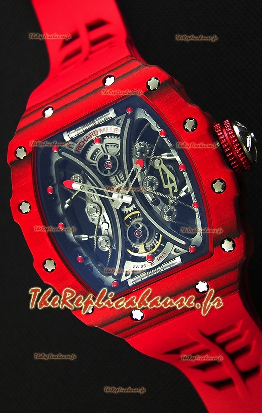 Richard Mille RM53-01 Pablo Mac Donough Boîtier Carbone Rouge Montre Réplique Suisse 