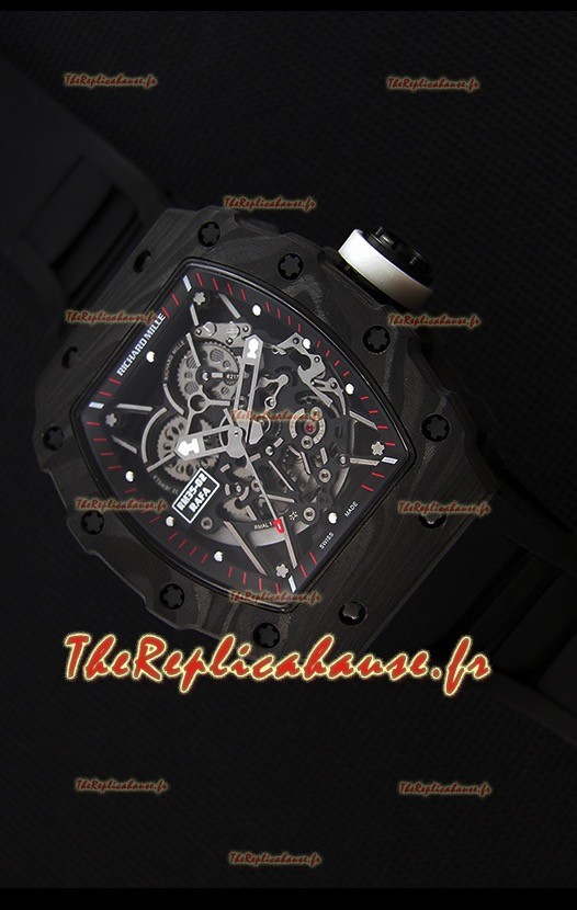 Montre Richard Mille RM35-2 Rafael Nadal Etui en Carbone Forgé avec Bracelet noir