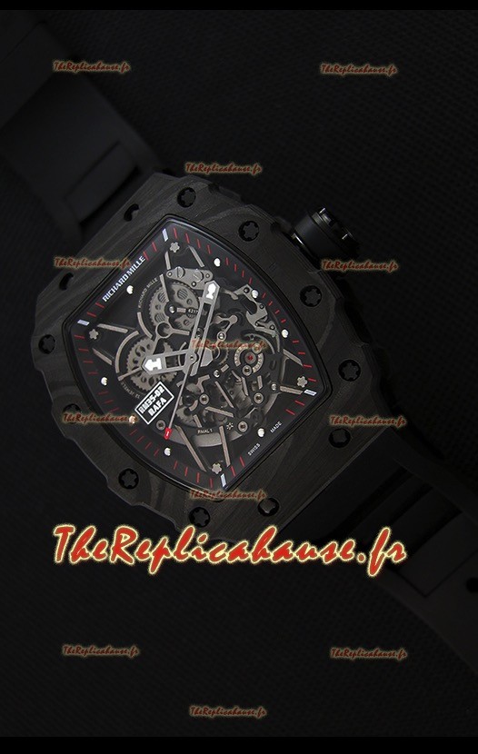 Montre Richard Mille RM35-2 Rafael Nadal Etui en Carbone Forgé avec Bracelet noir