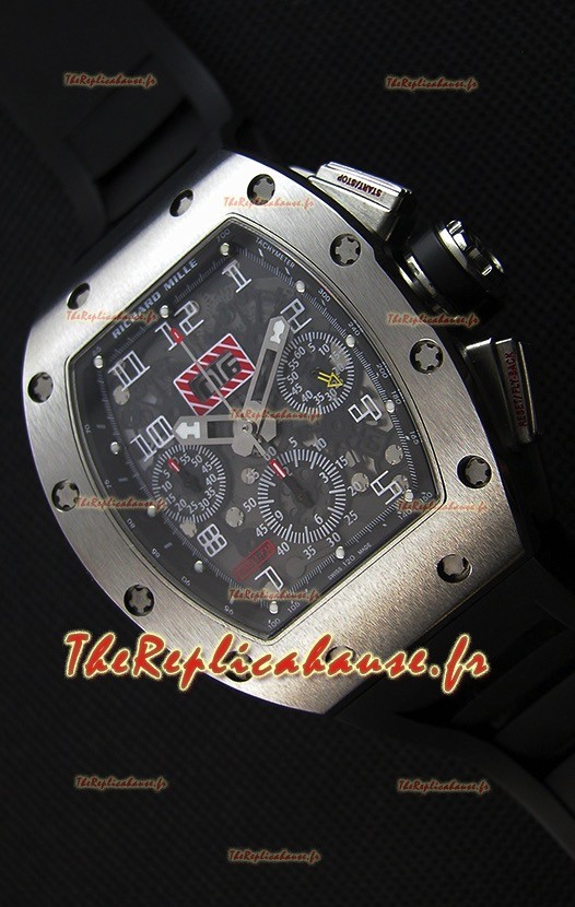 Montre Richard Mille RM011-FM Felipe Massa Étui en Titane d’une seule pièce avec Bracelet Noir