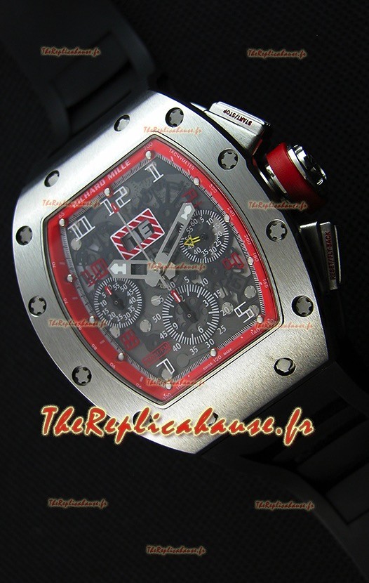 Montre Richard Mille RM011-FM Felipe Massa Étui en Titane d’une seule pièce avec Bracelet Noir