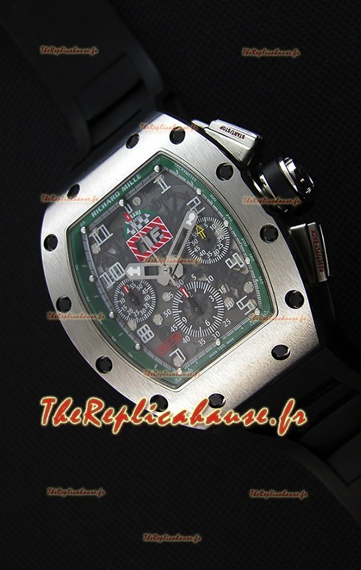 Montre Richard Mille RM011-FM Felipe Massa Étui en Titane d’une seule pièce avec Bracelet Noir