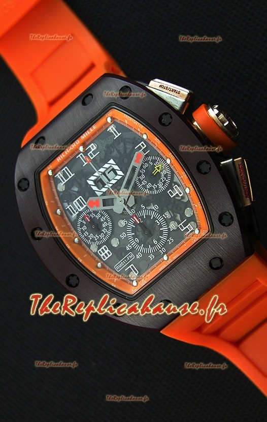 Montre Richard Mille RM011-FM Felipe Massa Étui en céramique d’une seule pièce avec Bracelet Orange
