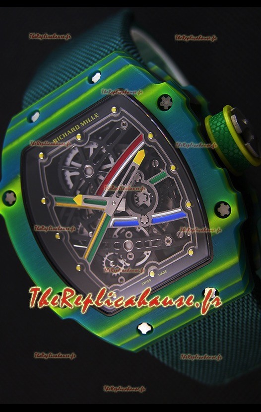 Montre Richard Mille 67-02 Wayde Van Niekerk avec Etui forgé en Carbone Répliquée 