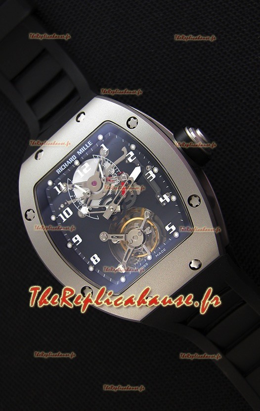 Montre Richard Mille RM001 Evolution Tourbillon Suisse avec Etui en satin mat sablé avec perles Répliquée