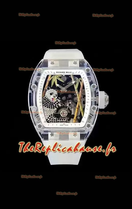 Richard Mille RM26-01 Tourbillon Panda Transparent Boîtier Saphir - Réplique Super Clone