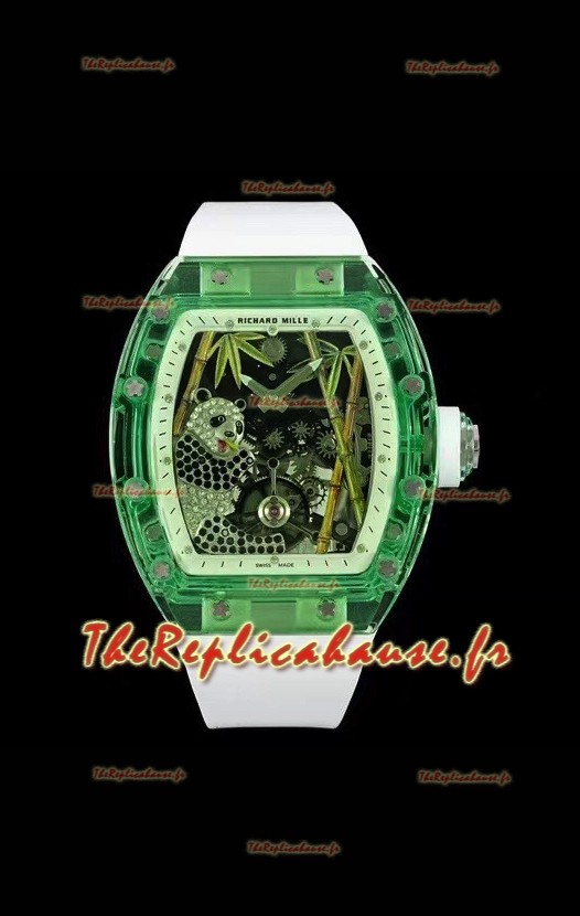 Richard Mille RM26-01 Tourbillon Panda Transparent Montre Boîtier Saphirs - Réplique Super Clone