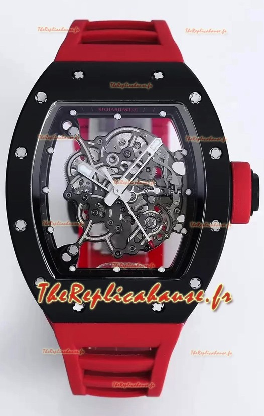 Richard Mille RM055 Boîtier Céramique avec Tourbillon Véritable Montre Super Clone