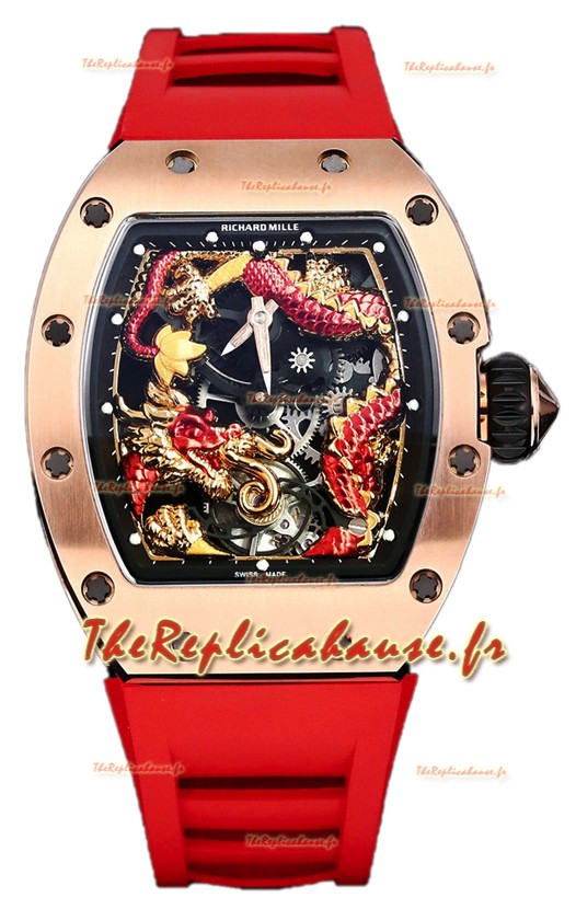 Richard Mille RM057 Cadran Dragon Plaqué Or Rose Mouvement Automatique Suisse