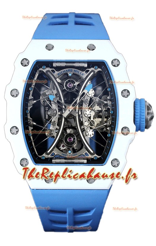 Richard Mille RM53-01 Pablo Mac Donough Boîtier TPT blanc Montre Suisse Réplique