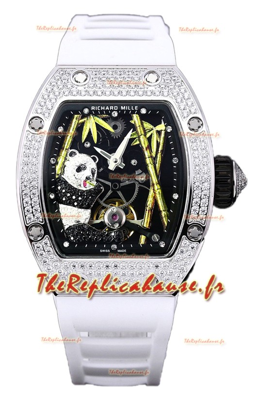 Montre Richard Mille RM26-01 Tourbillon Panda Boîtier acier inoxydable Montre Mouvement suisse 