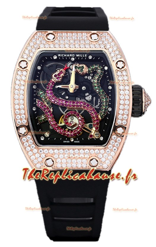 Montre Richard Mille RM26-01 cadran serpent plaqué or rose, mouvement automatique suisse