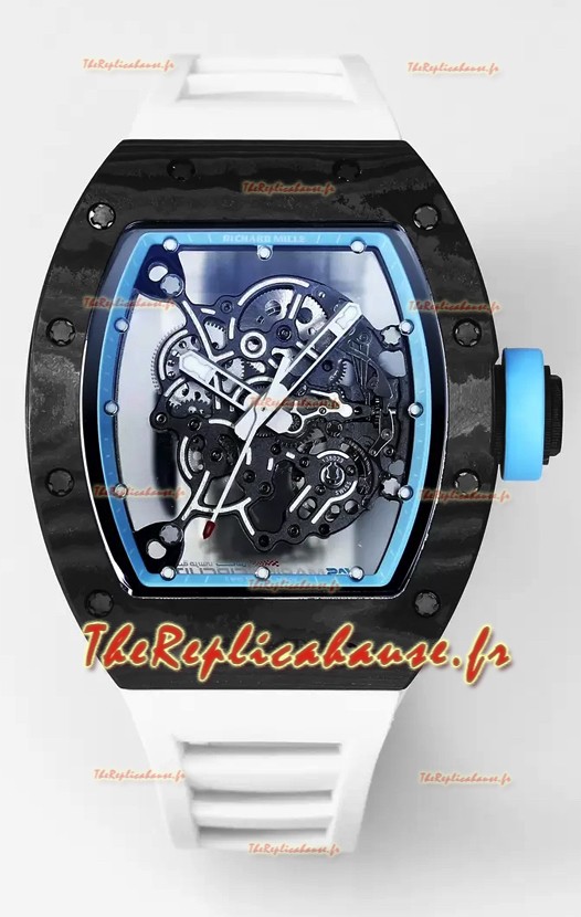 Montre Richard Mille RM055 Boîtier carbone noir Superclone 1:1 Tourbillon Authentique 