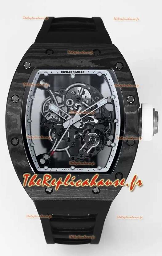 Montre Richard Mille RM055 Boîtier Carbone Noir Superclone 1:1 Tourbillon Authentique 
