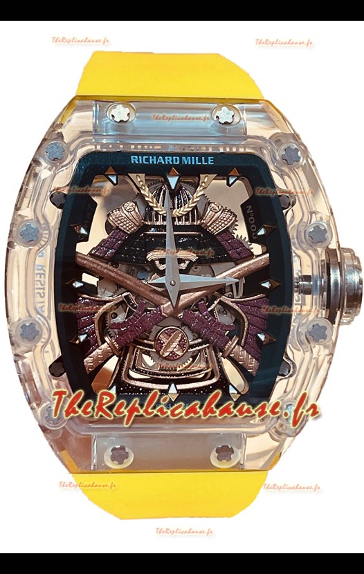 Richard Mille RM047 Samurai Tourbillon Véritable Bracelet Jaune et Boîtier Saphir 