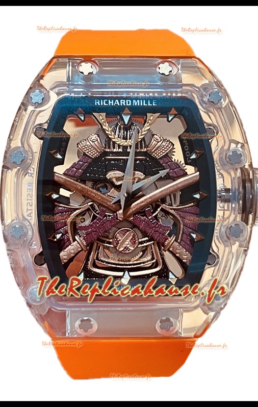 Richard Mille RM047 Samurai Tourbillon Véritable - Bracelet Orange - Boîtier Saphir